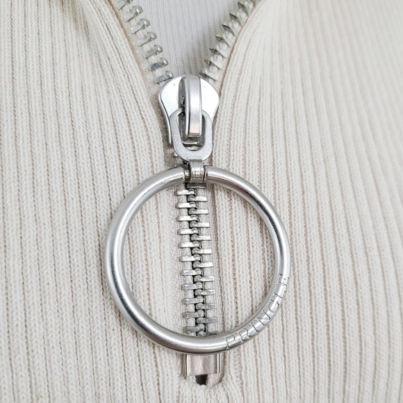 H&M x Pringle ribbed knit sweater dress cream high slit size Women's Size Large - Picture 8 of 10